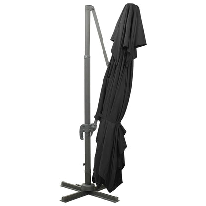 Ombrellone a Sbalzo con Doppia Copertura 400x300 cm Nero