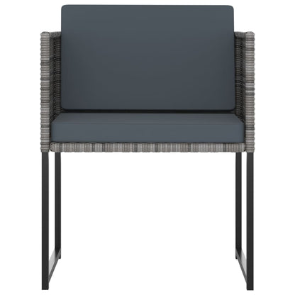 Set Pranzo da Giardino 11 pz con Cuscini in Polyrattan Grigio
