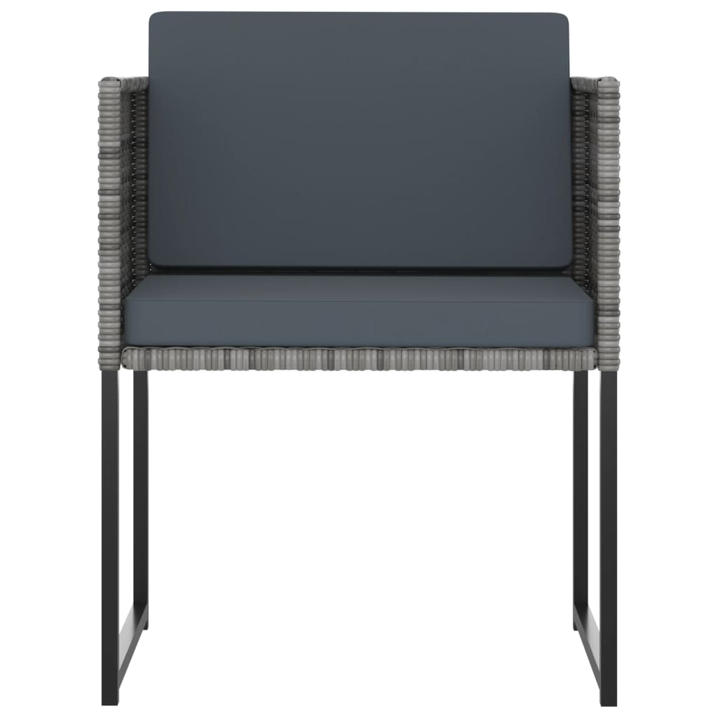 Set Pranzo da Giardino 13 pz con Cuscini in Polyrattan Grigio