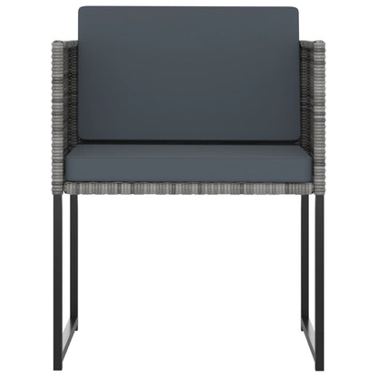 Set Pranzo da Giardino 13 pz con Cuscini in Polyrattan Grigio