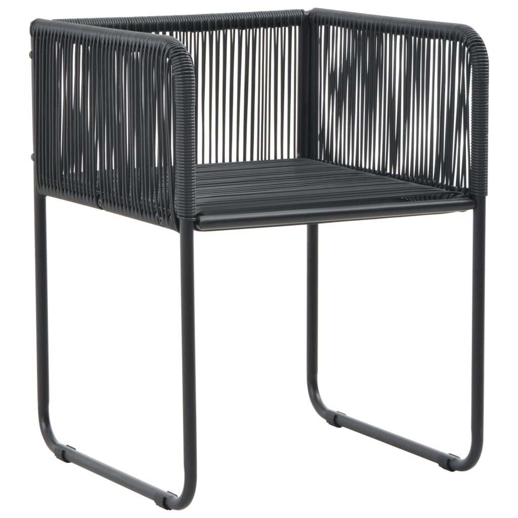Sedie da Esterni 4 pz con Cuscini in Polyrattan Nere