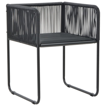 Sedie da Esterni 4 pz con Cuscini in Polyrattan Nere