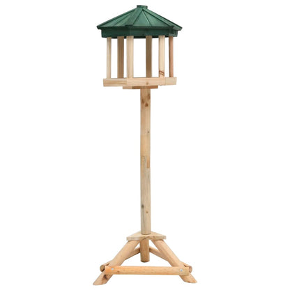 Mangiatoia per Uccelli Autoportante in Legno di Abete 33x110 cm