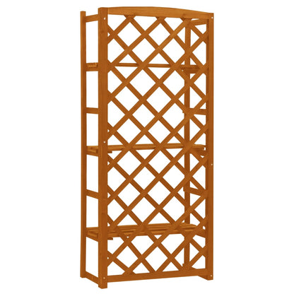 Fioriera con Traliccio Arancione 60x30x140 cm Massello di Abete