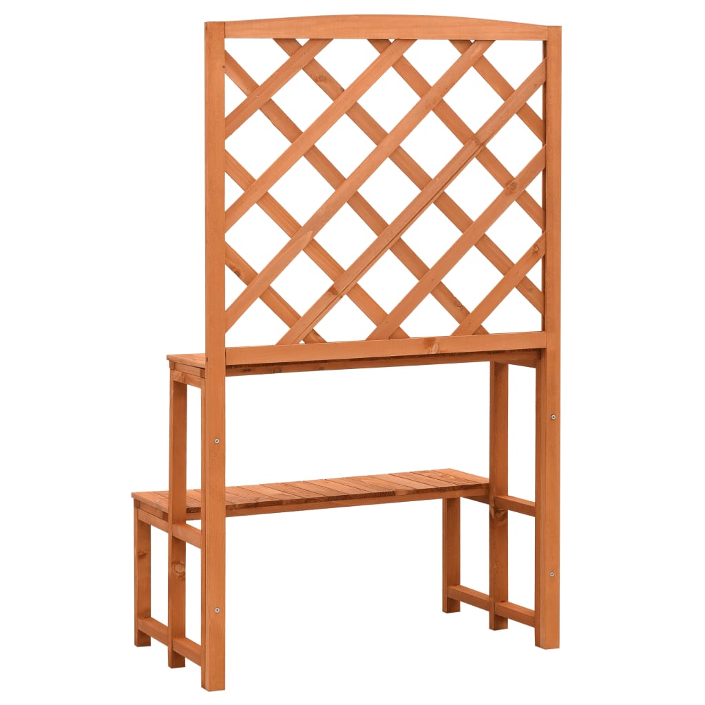 Fioriera con Traliccio Arancione 70x42x120 cm Massello di Abete