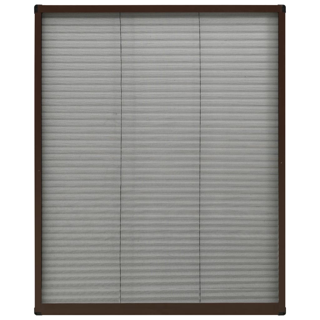 Zanzariera Plissettata Finestre in Alluminio Marrone 80x100 cm