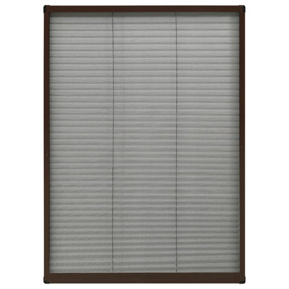 Zanzariera Plissettata Finestre in Alluminio Marrone 80x120 cm