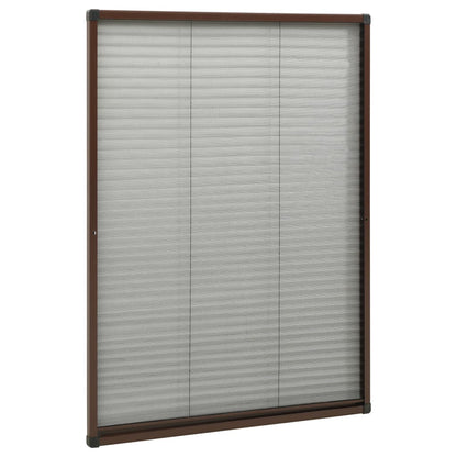 Zanzariera Plissettata Finestre in Alluminio Marrone 80x120 cm