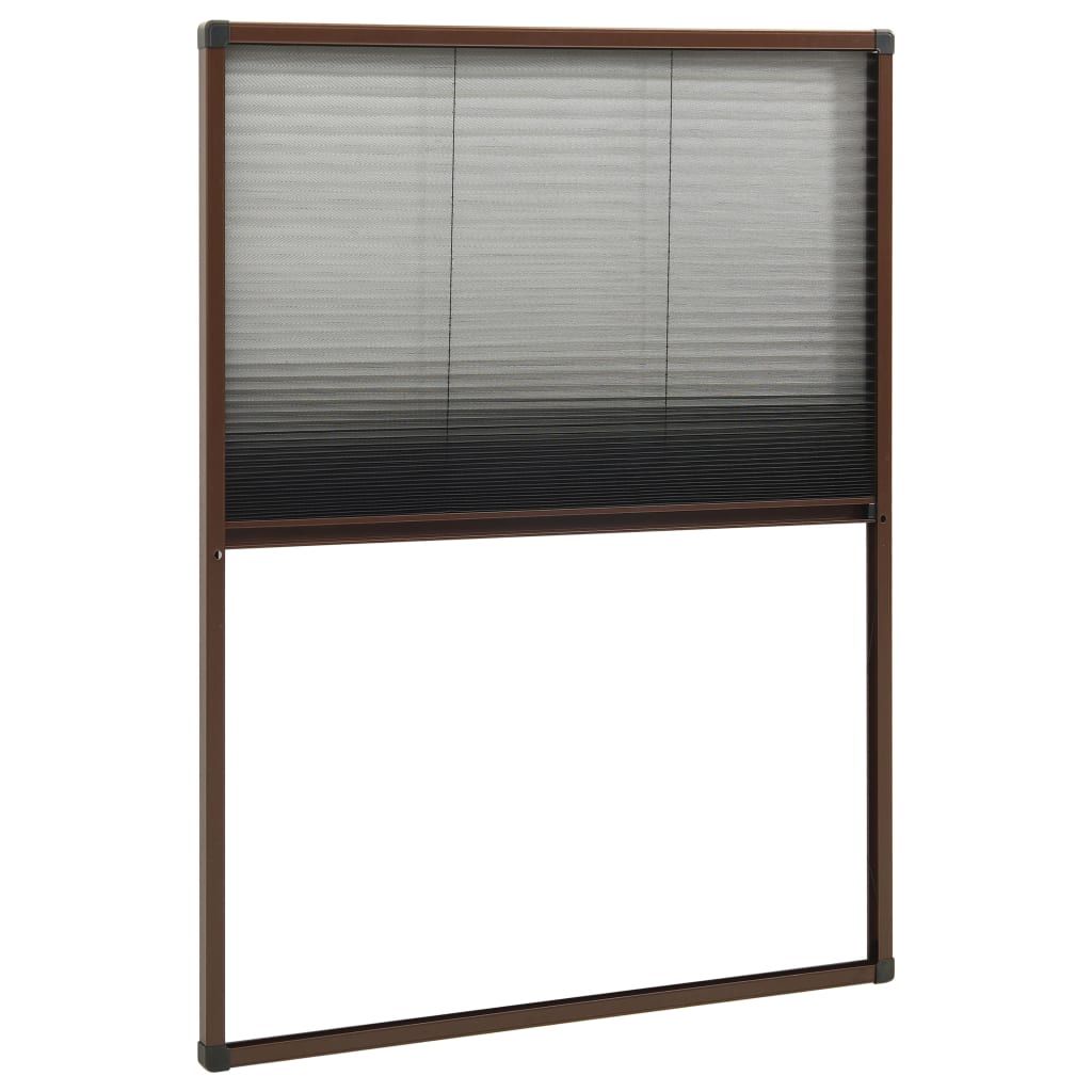 Zanzariera Plissettata Finestre in Alluminio Marrone 80x120 cm