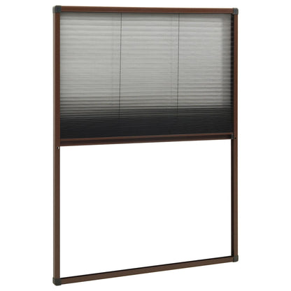 Zanzariera Plissettata Finestre in Alluminio Marrone 80x120 cm