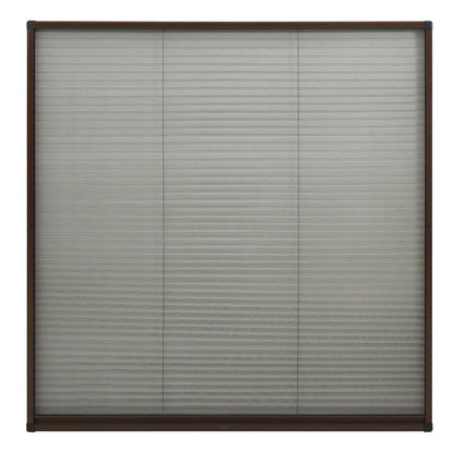 Zanzariera Plissettata Finestre in Alluminio Marrone 120x120 cm
