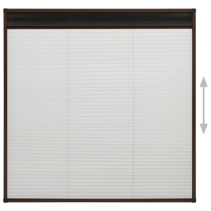 Zanzariera Plissettata Finestre in Alluminio Marrone 120x120 cm