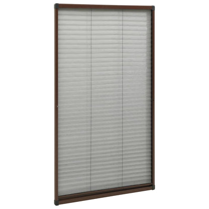 Zanzariera Plissettata Finestre in Alluminio Marrone 80x160 cm