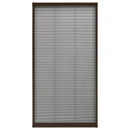 Zanzariera Plissettata Finestre in Alluminio Marrone 80x160 cm