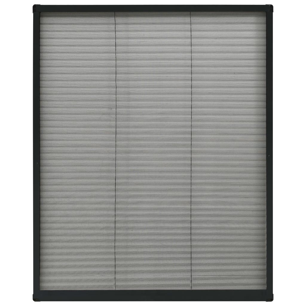 Zanzariera Plissettata Finestre in Alluminio Antracite 80x100cm