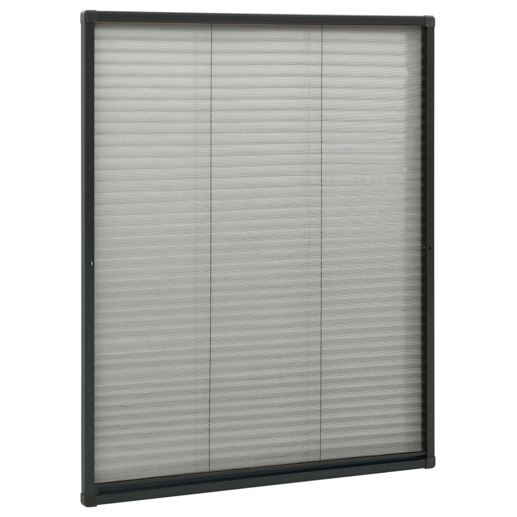 Zanzariera Plissettata Finestre in Alluminio Antracite 80x100cm