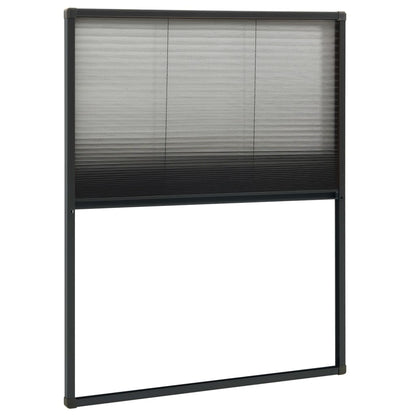 Zanzariera Plissettata Finestre in Alluminio Antracite 80x100cm