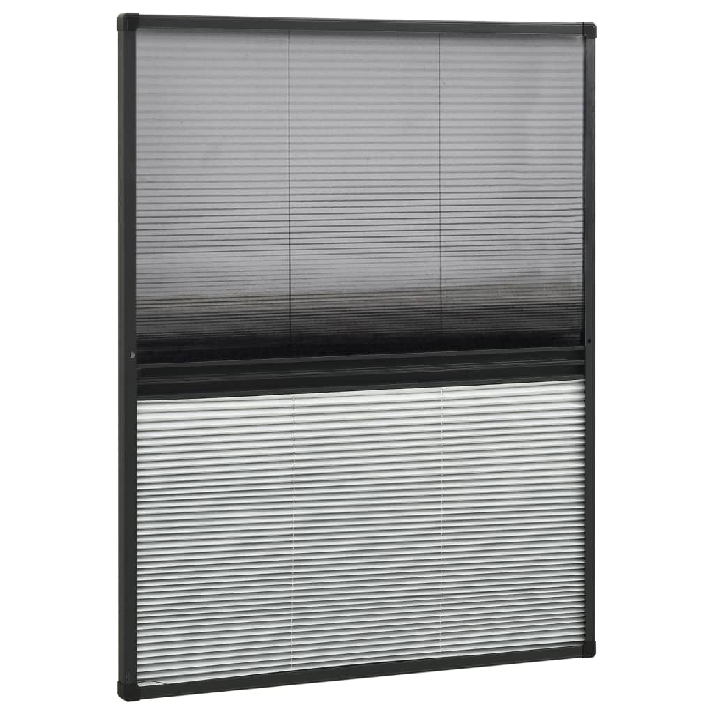 Zanzariera Plissettata Finestra Alluminio 80x100 cm con Tendina