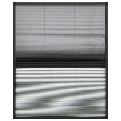 Zanzariera Plissettata Finestra Alluminio 80x100 cm con Tendina