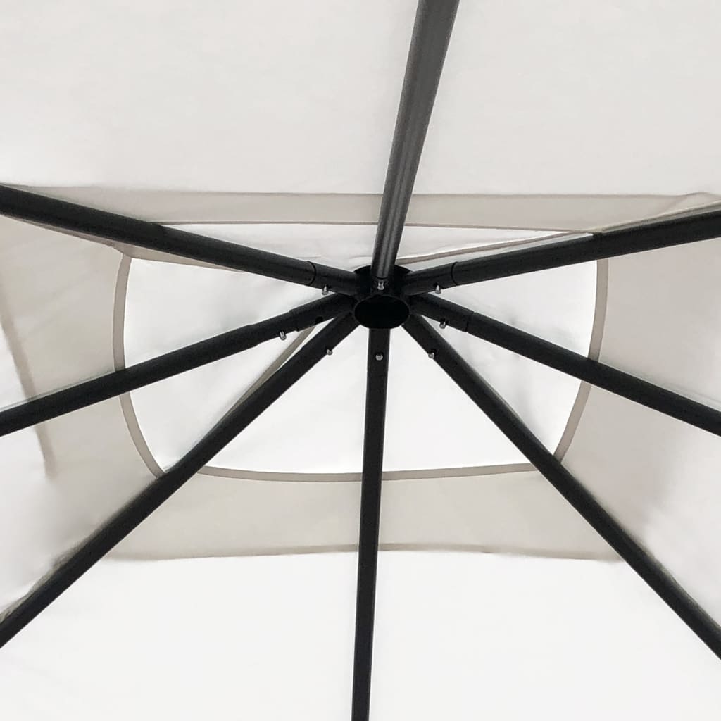 Gazebo con Montanti Rivestiti 3x3x2,6 m Crema 160 g/mÂ²