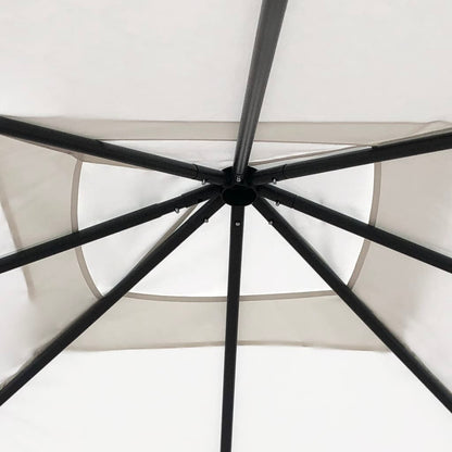 Gazebo con Montanti Rivestiti 3x3x2,6 m Crema 160 g/mÂ²
