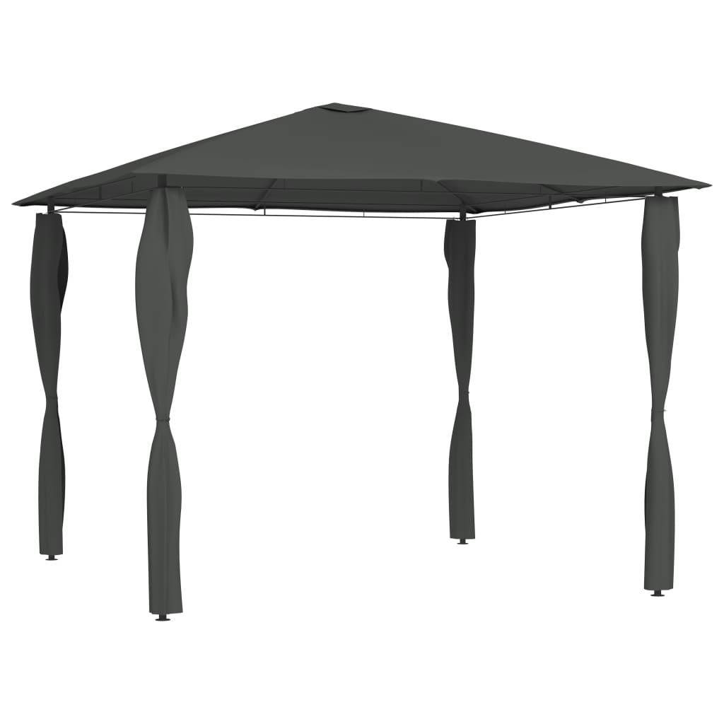 Gazebo con Montanti Rivestiti 3x3x2,6 m Antracite 160 g/mÃ‚Â²
