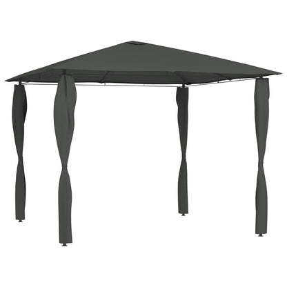 Gazebo con Montanti Rivestiti 3x3x2,6 m Antracite 160 g/mÃ‚Â²