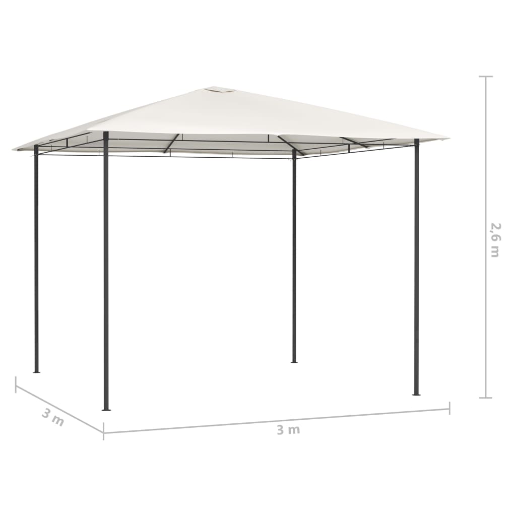 Gazebo 3x3x2,6 m Crema 160 g/mÂ²