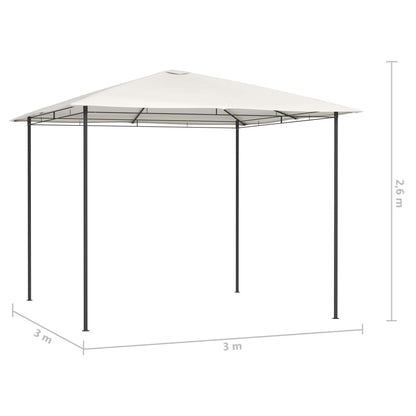 Gazebo 3x3x2,6 m Crema 160 g/mÂ²