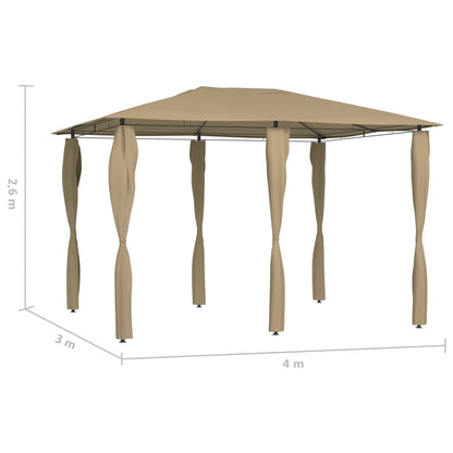 Gazebo con Montanti Rivestiti 3x4x2,6 m Talpa 160 g/mÃ‚Â²