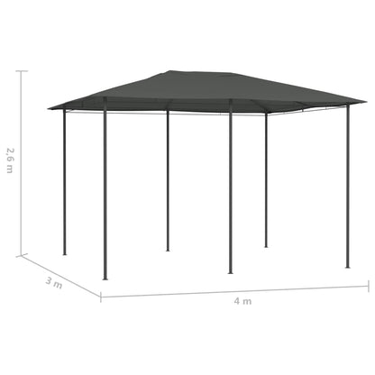 Gazebo 3x4x2,6 m Antracite 160 g/mÂ²