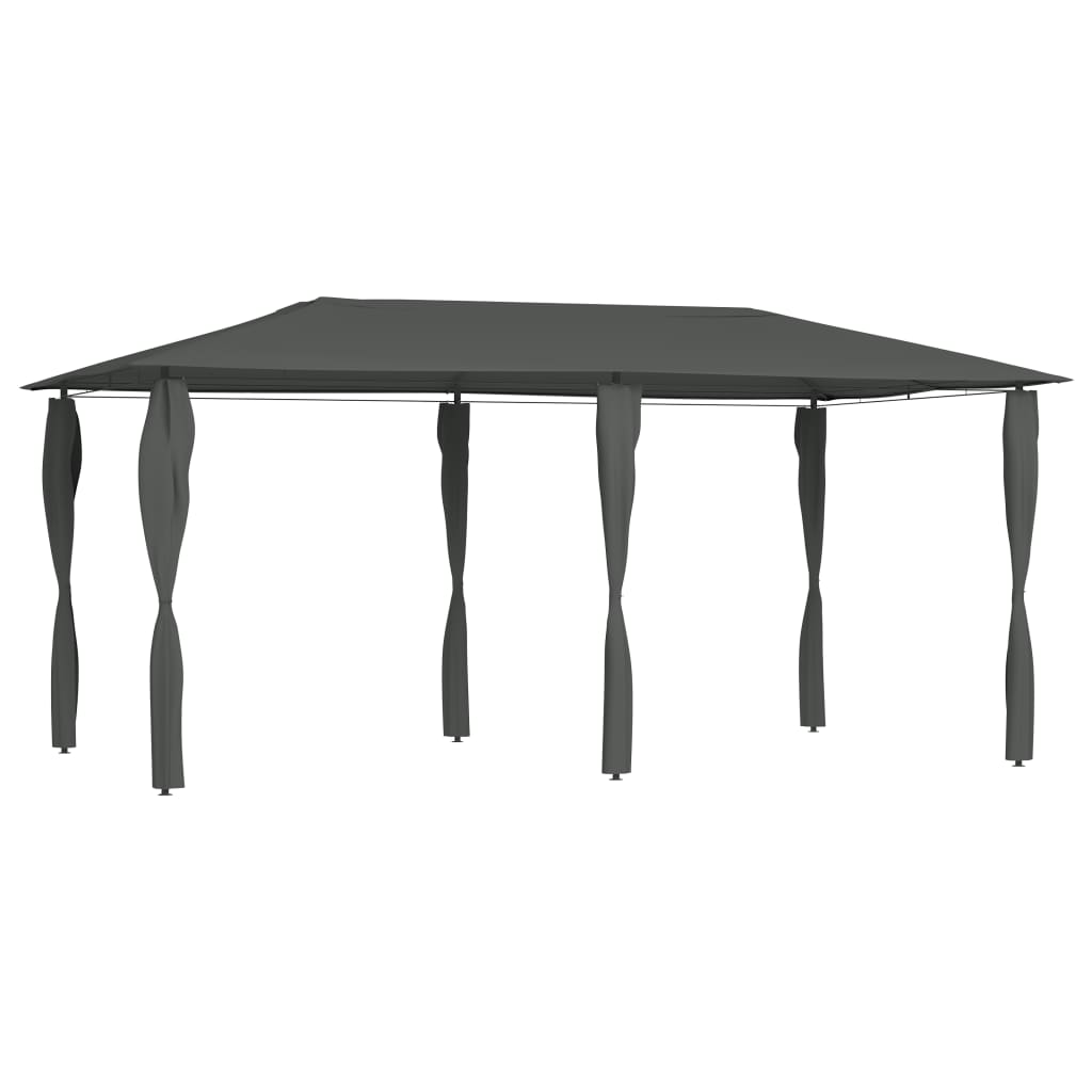 Gazebo con Montanti Rivestiti 2,98x5,3x2,59m Antracite 160 g/mÂ²