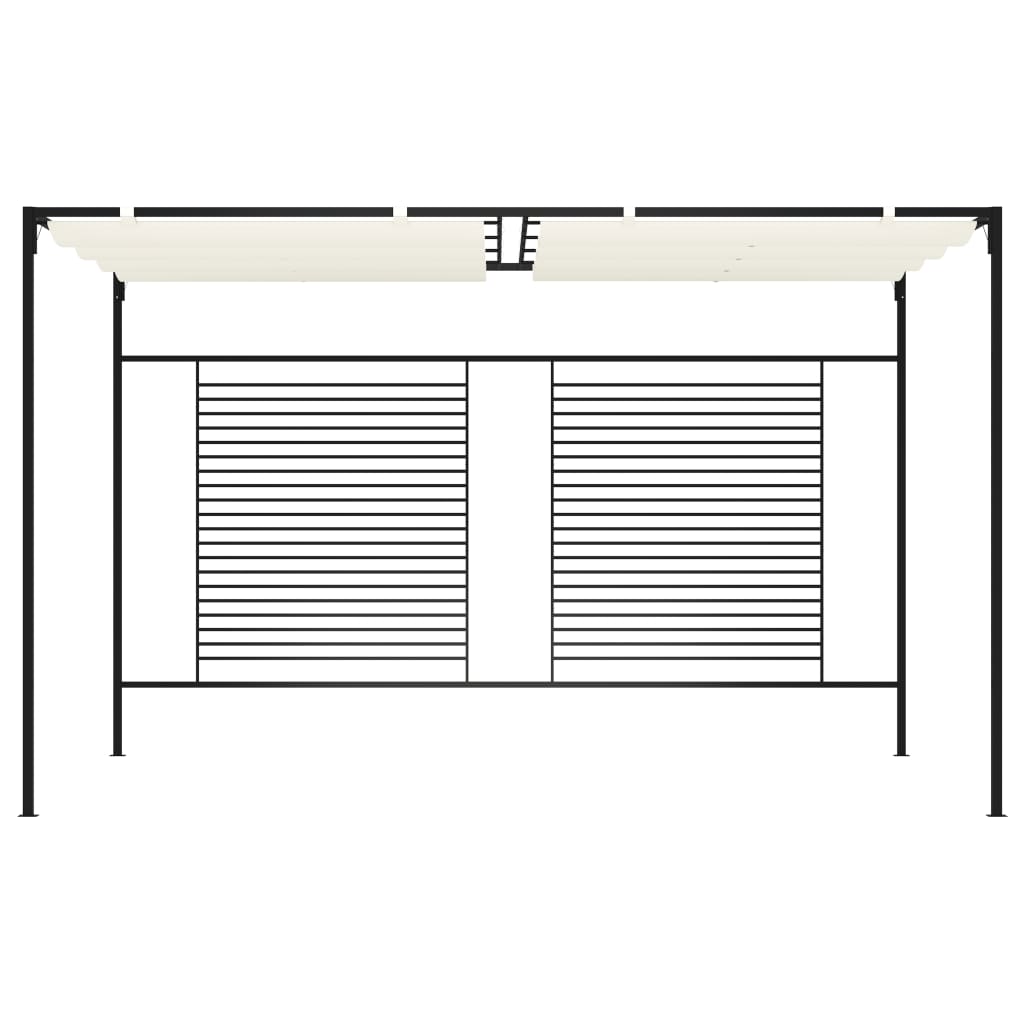 Gazebo con Tetto Retrattile 3x4x2,3 m Crema 180 g/mÂ²