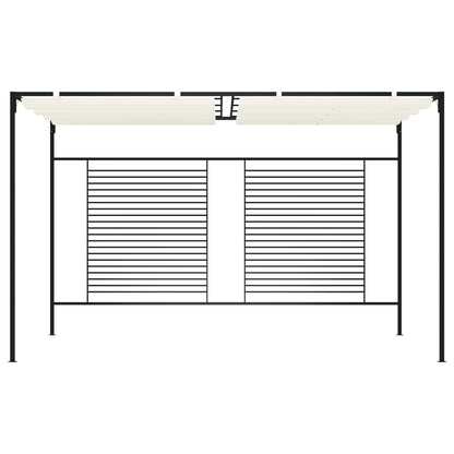 Gazebo con Tetto Retrattile 3x4x2,3 m Crema 180 g/mÂ²