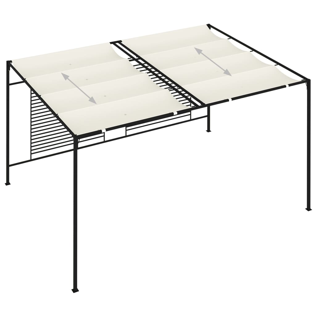 Gazebo con Tetto Retrattile 3x4x2,3 m Crema 180 g/mÂ²