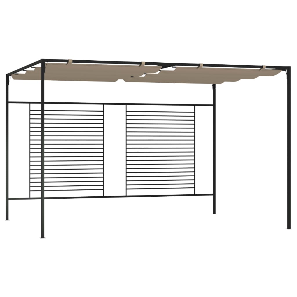 Gazebo con Tetto Retrattile 3x4x2,3 m Grigio Talpa 180 g/mÂ²