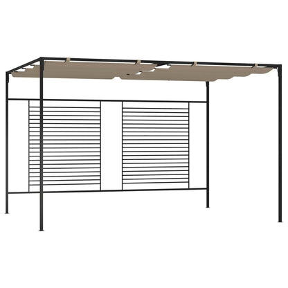 Gazebo con Tetto Retrattile 3x4x2,3 m Grigio Talpa 180 g/mÂ²