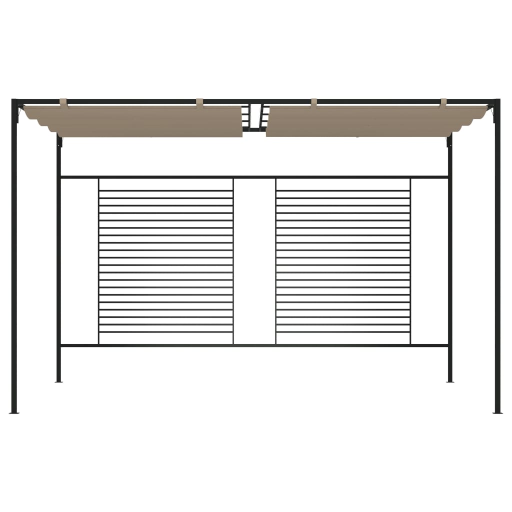 Gazebo con Tetto Retrattile 3x4x2,3 m Grigio Talpa 180 g/mÂ²