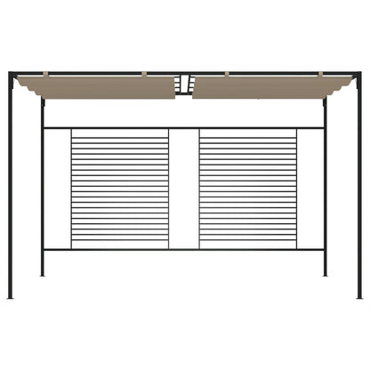 Gazebo con Tetto Retrattile 3x4x2,3 m Grigio Talpa 180 g/mÂ²