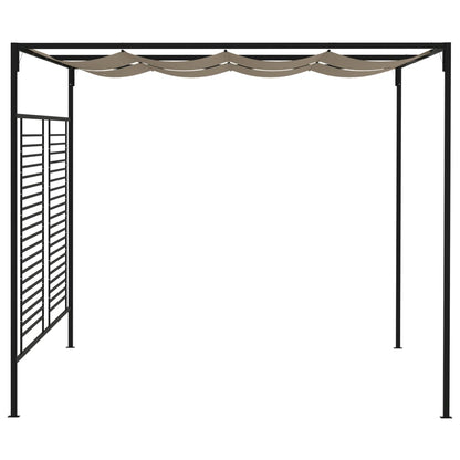 Gazebo con Tetto Retrattile 3x4x2,3 m Grigio Talpa 180 g/mÂ²