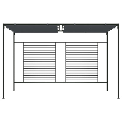Gazebo con Tetto Retrattile 4x3x2,3 m Antracite 180 g/mÂ²