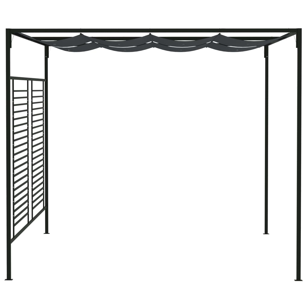 Gazebo con Tetto Retrattile 4x3x2,3 m Antracite 180 g/mÂ²
