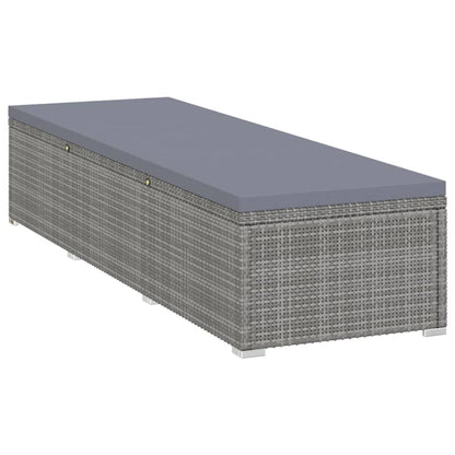 Lettini Prendisole con Tavolino 3 pz in Polyrattan Grigio