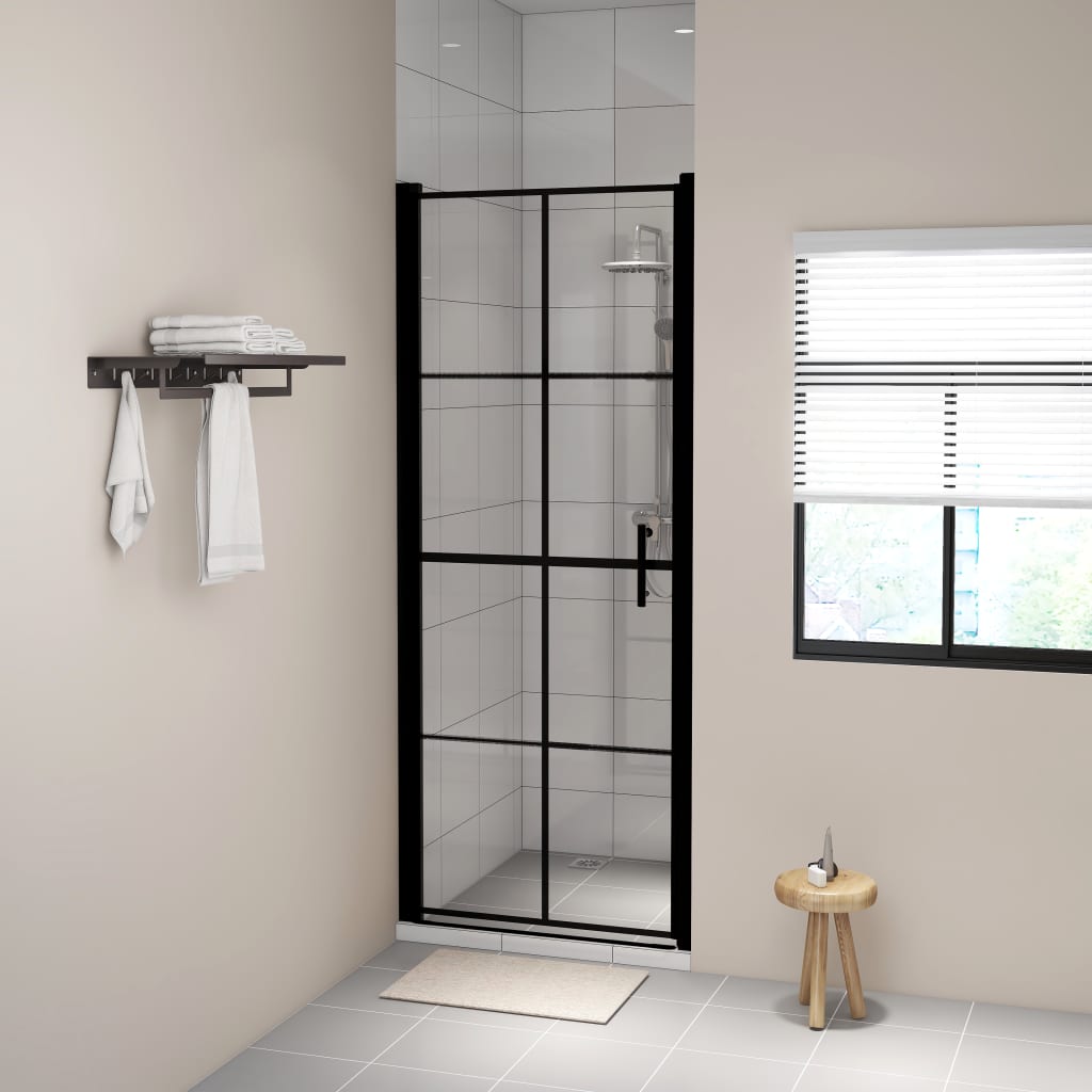 Porte per Doccia in Vetro Temperato 81x195 cm Nere