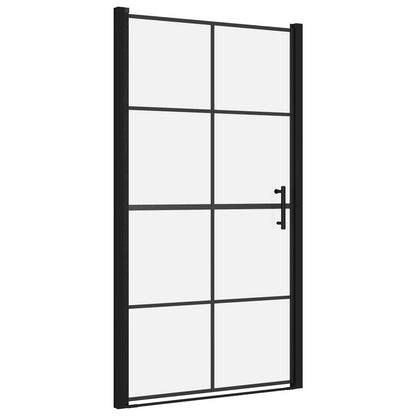 Porta per Doccia in Vetro Temperato 100x178 cm Nera