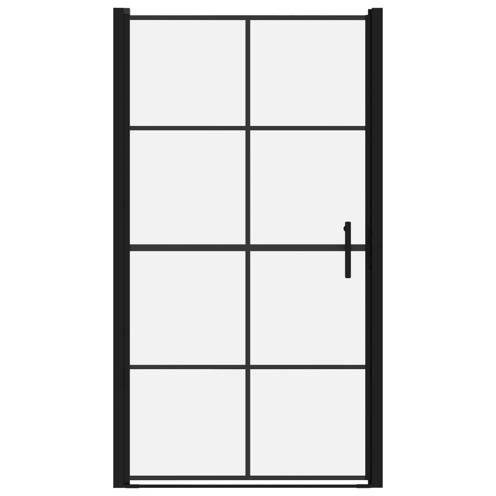 Porta per Doccia in Vetro Temperato 100x178 cm Nera