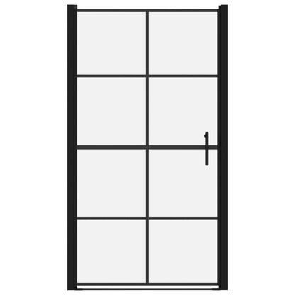 Porta per Doccia in Vetro Temperato 100x178 cm Nera