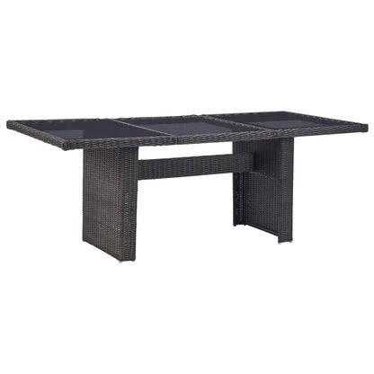 Set da Pranzo da Giardino 11 pz in Polyrattan Nero