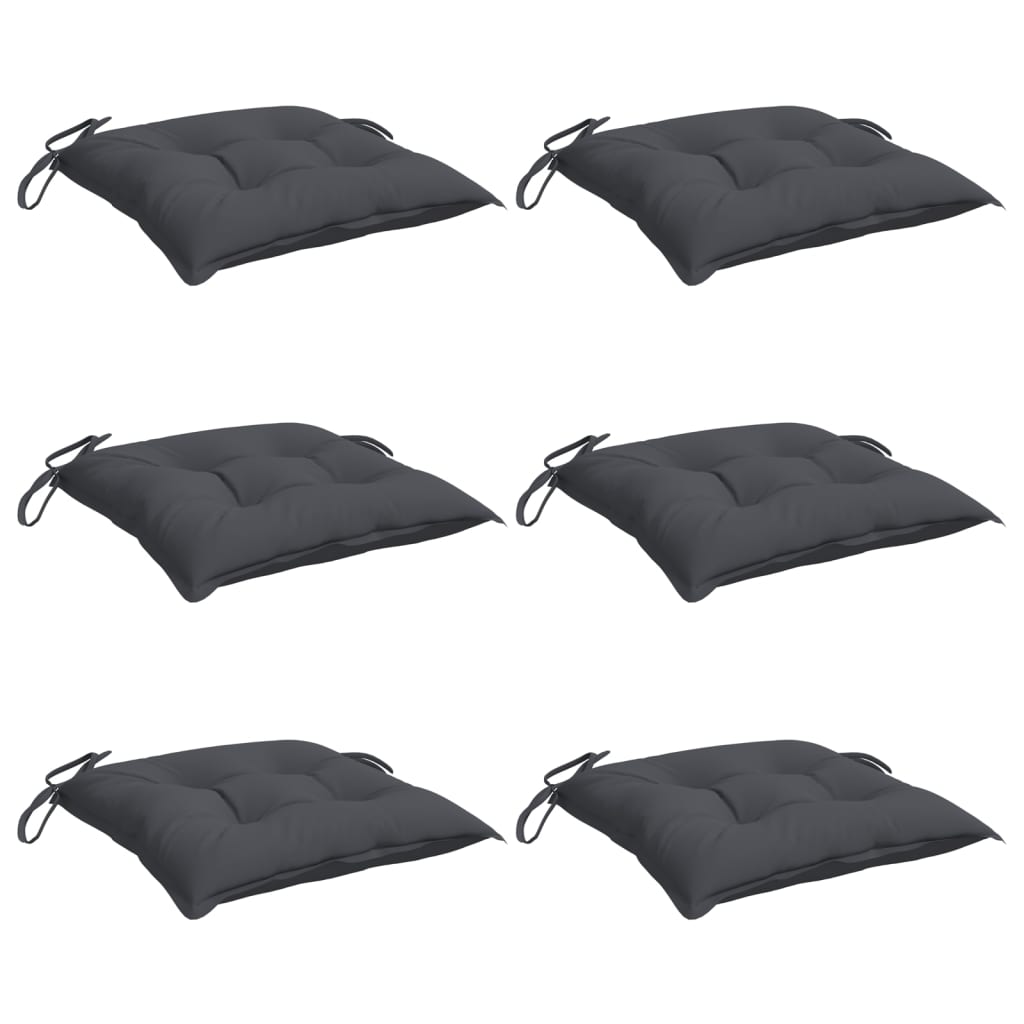 Cuscini per Sedia 6 pz Antracite 40x40x7 cm in Tessuto Oxford