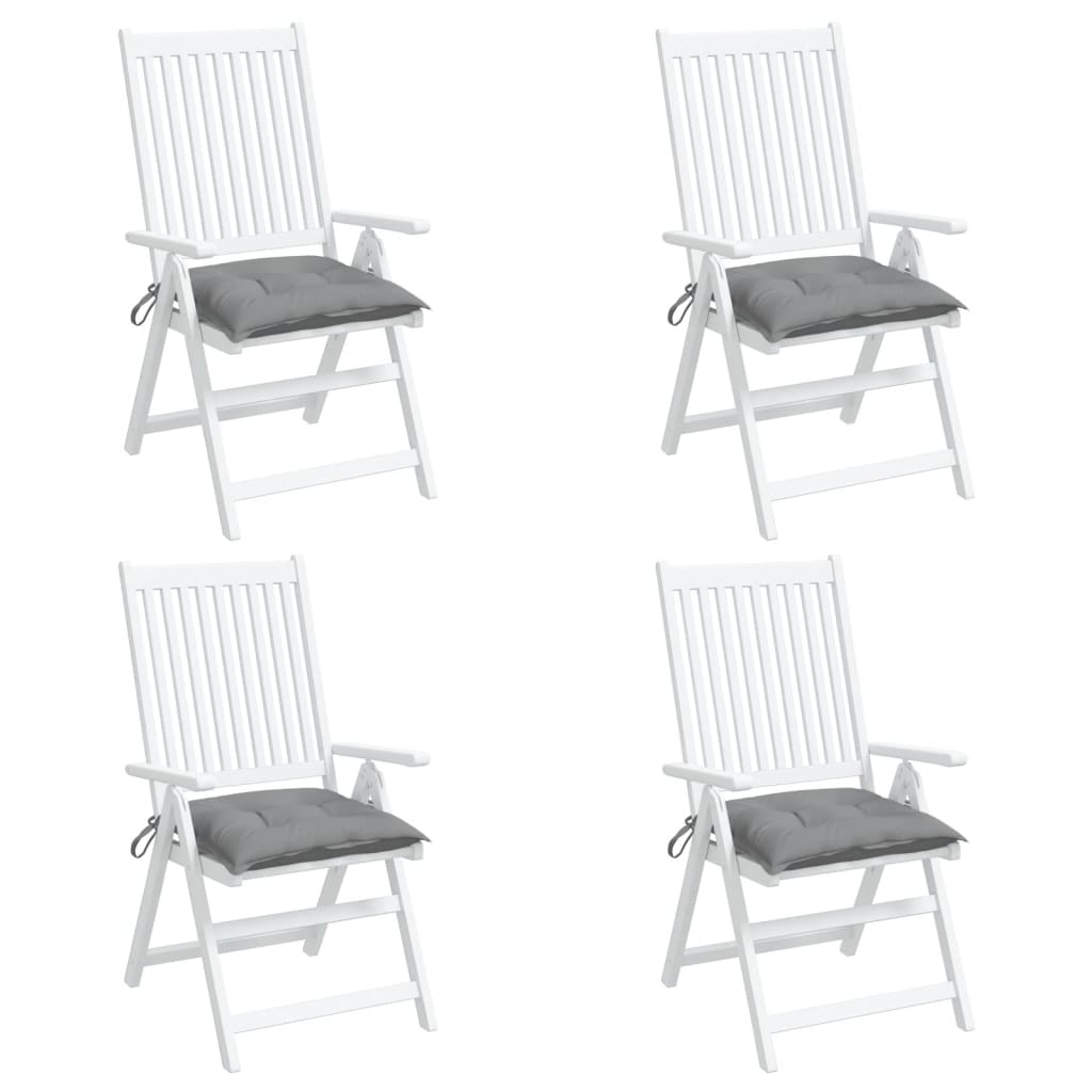 Cuscini per Sedia 4 pz Grigi 40x40x7 cm in Tessuto Oxford